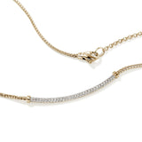 JH Essentials 14K Gold Diamond Pave (0.24ct) 1.8mm  Chain Necklace, Size 16-18 Adjustable