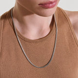 Chains Icon Silver Slim Necklace 3.5mm, Size 18