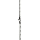Icon 50 Silver Cross Pendant with Black Rhodium on 2.7mm Box Chain Necklace, Size 22