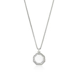 ID Tags Silver Octagon Pendant with Tiger Eye on 1.7mm Surf Chain Necklace, Size 22