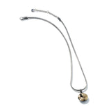 Essentials Dot Hammered 18K Gold & Silver Round Pendant- on Chain Necklace (Dia 16.5mm), Size 16-18 Adjustable BG