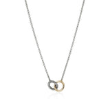 JH Essentials 14K Gold & Silver 2mm Mini Rolo Chain Interlinking Necklace, Size 16-18 Adjustable