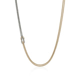 Love Knot 14K Gold & Silver 3.6mm Chain Necklace, Size 16-18 Adjustable