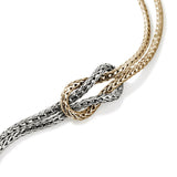 Love Knot 14K Gold & Silver 3.6mm Chain Necklace, Size 16-18 Adjustable