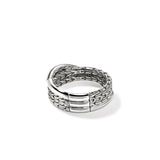 JH Essentials Silver 7.5mm Crossover Ring, Size 7