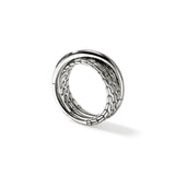 JH Essentials Silver 7.5mm Crossover Ring, Size 7
