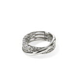 JH Essentials Silver 7.5mm Crossover Ring, Size 7