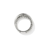 JH Essentials Silver 7.5mm Crossover Ring, Size 7