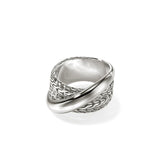JH Essentials Silver 12.5mm Crossover Ring, Size 7