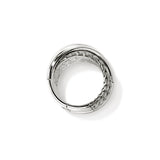 JH Essentials Silver 12.5mm Crossover Ring, Size 7