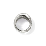 JH Essentials Silver 14mm Crossover Ring, Size 7