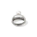 JH Essentials Silver Ring with 8-8.5mm Cultured Fresh Water Pearl, Size 7