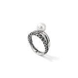 JH Essentials Silver Ring with 8-8.5mm Cultured Fresh Water Pearl, Size 7