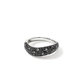 Surf Silver White Diamond Pave (0.07ct) and Treated Black Diamond Pave (1.12ct) 5.7mm Ring, Size 7