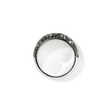 Surf Silver White Diamond Pave (0.07ct) and Treated Black Diamond Pave (1.12ct) 5.7mm Ring, Size 7