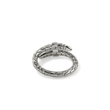 Spear Silver Diamond Pave (0.08ct) Single Wrap Ring, Size 7