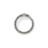 Spear Silver Diamond Pave (0.08ct) Single Wrap Ring, Size 7