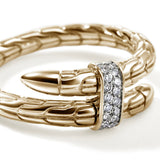Spear 14K Gold Diamond Pave (0.08ct) Single Wrap Ring, Size 7