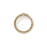 Spear 14K Gold Diamond Pave (0.08ct) Single Wrap Ring, Size 7