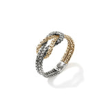 Love Knot 14K Gold & Silver 3.6mm Chain Ring, Size 7