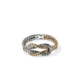 Love Knot 14K Gold & Silver 3.6mm Chain Ring, Size 7