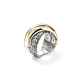 JH Essentials 14K Gold & Silver 14mm Crossover Ring, Size 6