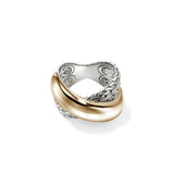 JH Essentials 14K Gold & Silver 14mm Crossover Ring, Size 6