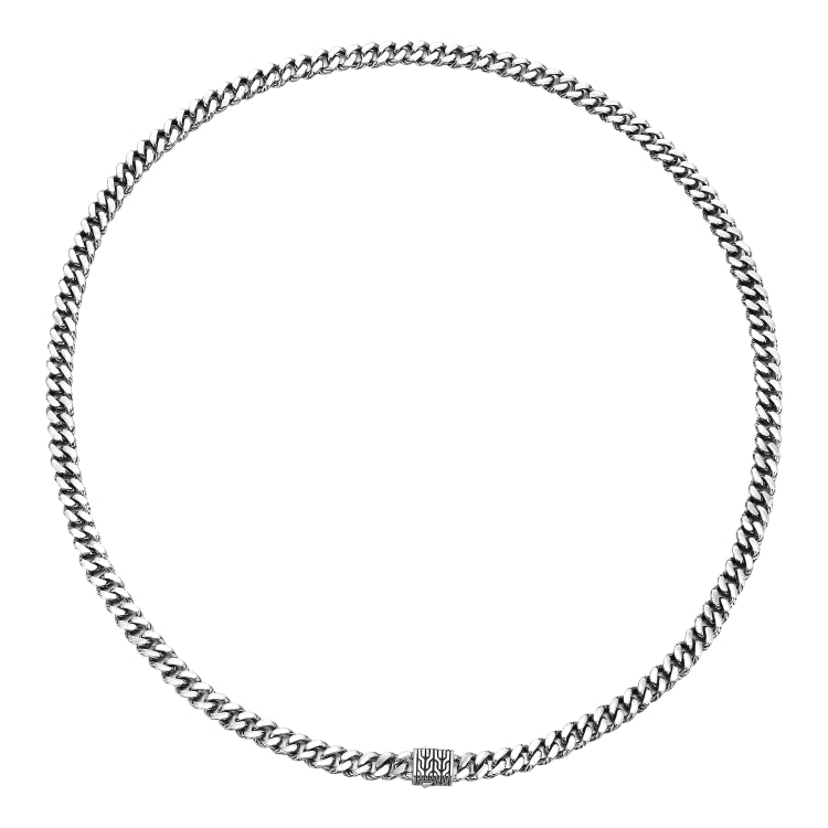 Classic Chain 7Mm Curb Link Necklace In Silver