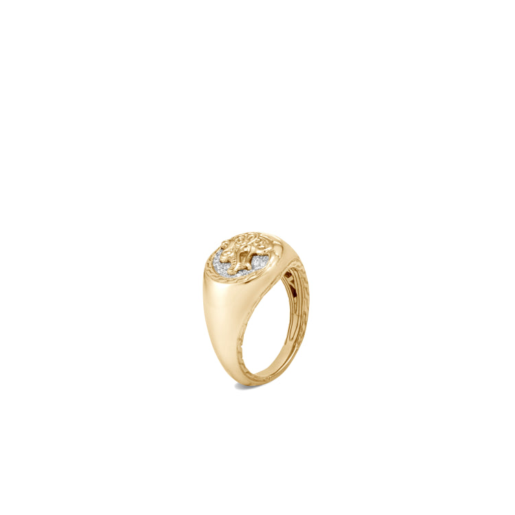 Legends Naga Ring In 18K Gold With Diamond