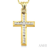 Channel Set Cross Diamond Pendant