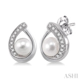 Pearl & Diamond Earrings