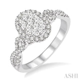 Oval Shape Lovebright Bridal Diamond Engagement Ring