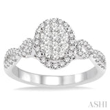 Oval Shape Lovebright Bridal Diamond Engagement Ring