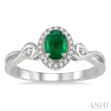 Oval Shape Gemstone & Diamond Ring