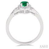 Oval Shape Gemstone & Diamond Ring