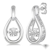 1/20 Ctw Round Cut Diamond Emotion Earrings in Sterling Silver