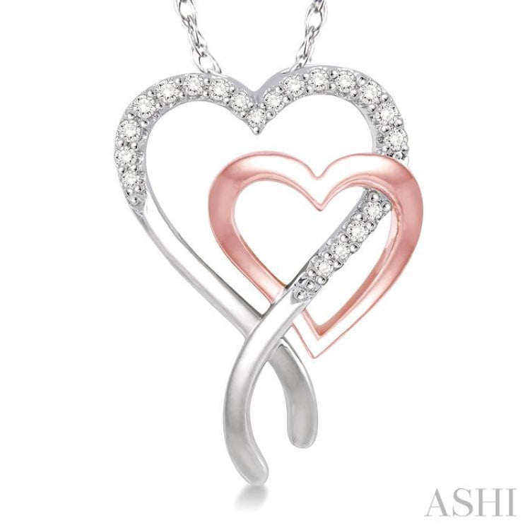 Double Heart Shape Diamond Pendant
