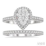 Pear Shape Lovebright Essential Diamond Wedding Set