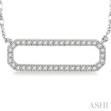 Diamond Rounded Rectangle Necklace