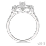 Oval Shape Past Present & Future Diamond Engagement Ring