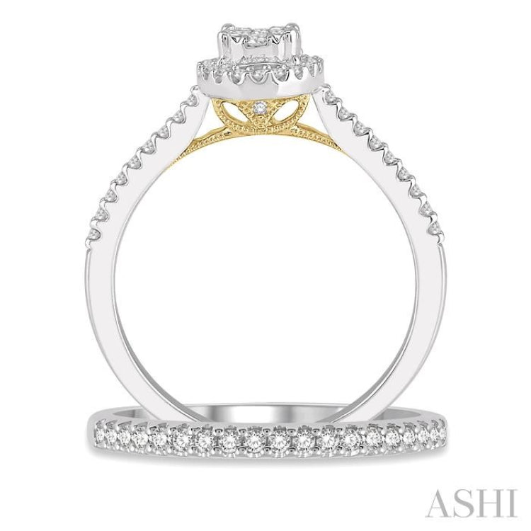 Oval Shape Lovebright Essential Diamond Wedding Set