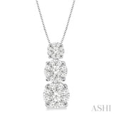 1/4 Ctw Diamond Lovebright Pendant in 14K White Gold with Chain