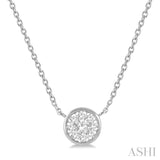 1/6 Ctw Round Shape Lovebright Diamond Necklace in 14K White Gold