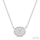 1/4 Ctw Oval Shape Lovebright Diamond Necklace in 14K White Gold