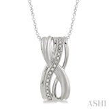 1/20 Ctw Single Cut Diamond Swirl Fashion Pendant in Sterling Silver with Chain