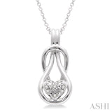 1/50 Ctw Heart Shape Single Cut Diamond Fashion Pendant in Sterling Silver with Chain