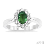 Oval Shape Gemstone & Diamond Ring