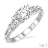 1/10 Ctw Diamond Semi-mount Engagement Ring in 14K White Gold