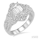 3/4 Ctw Diamond Semi-Mount Engagement Ring in 14K White Gold