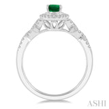 Oval Shape Gemstone & Diamond Ring